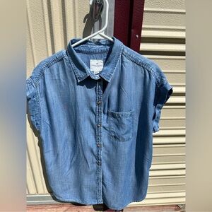 American Eagle Denim Button Down Top